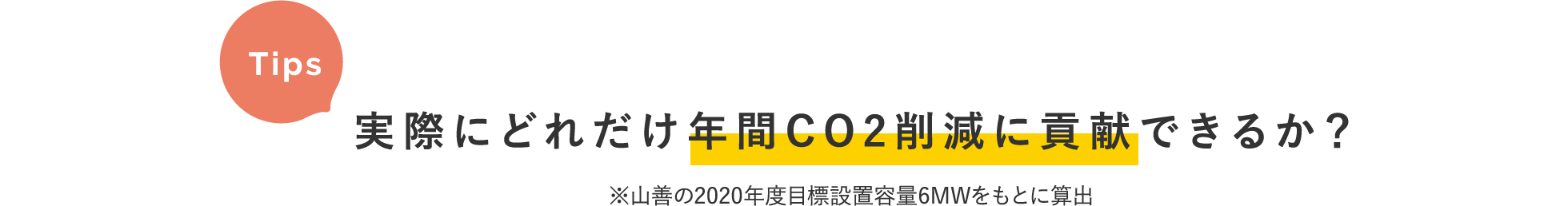 Tips / 実際にどれだけ年間CO2削減に貢献できるか？